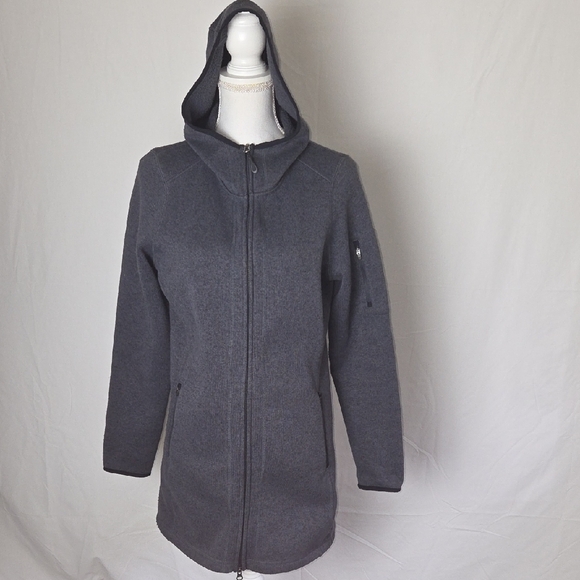 L.L. Bean Women's Sweater Gray Fleece Zipper hooded Jacket  Size Medium - Picture 1 of 11